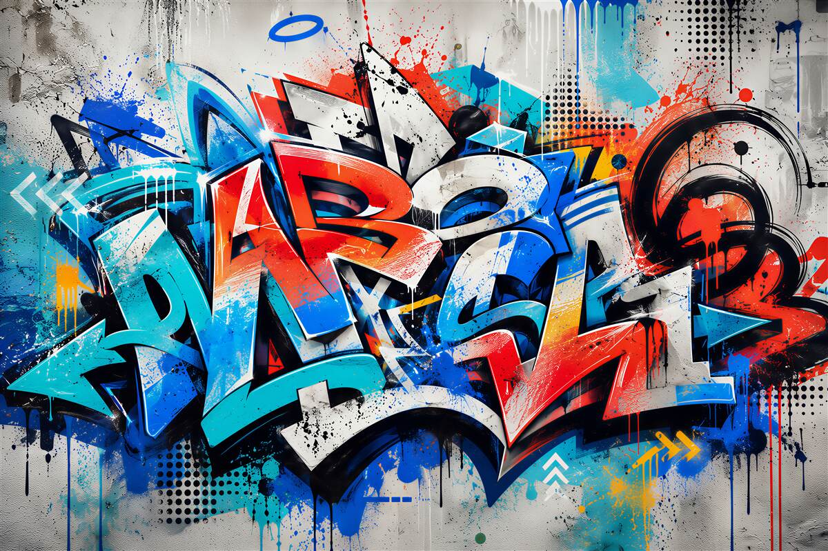 Papier peint mur peint en graffiti