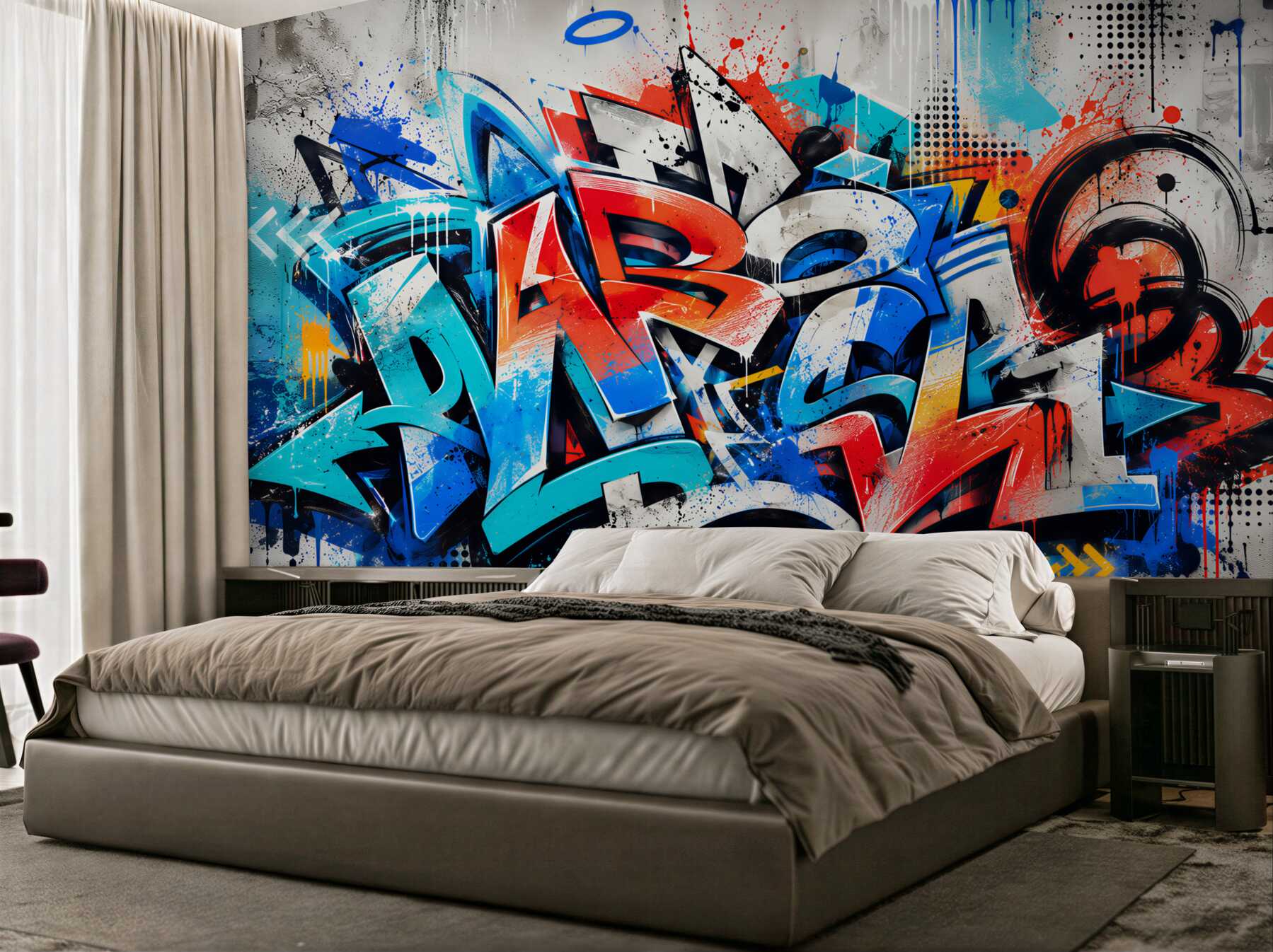 Papier peint mur peint en graffiti