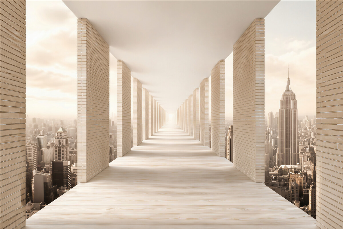 Papier peint tunnel au-dessus de New York