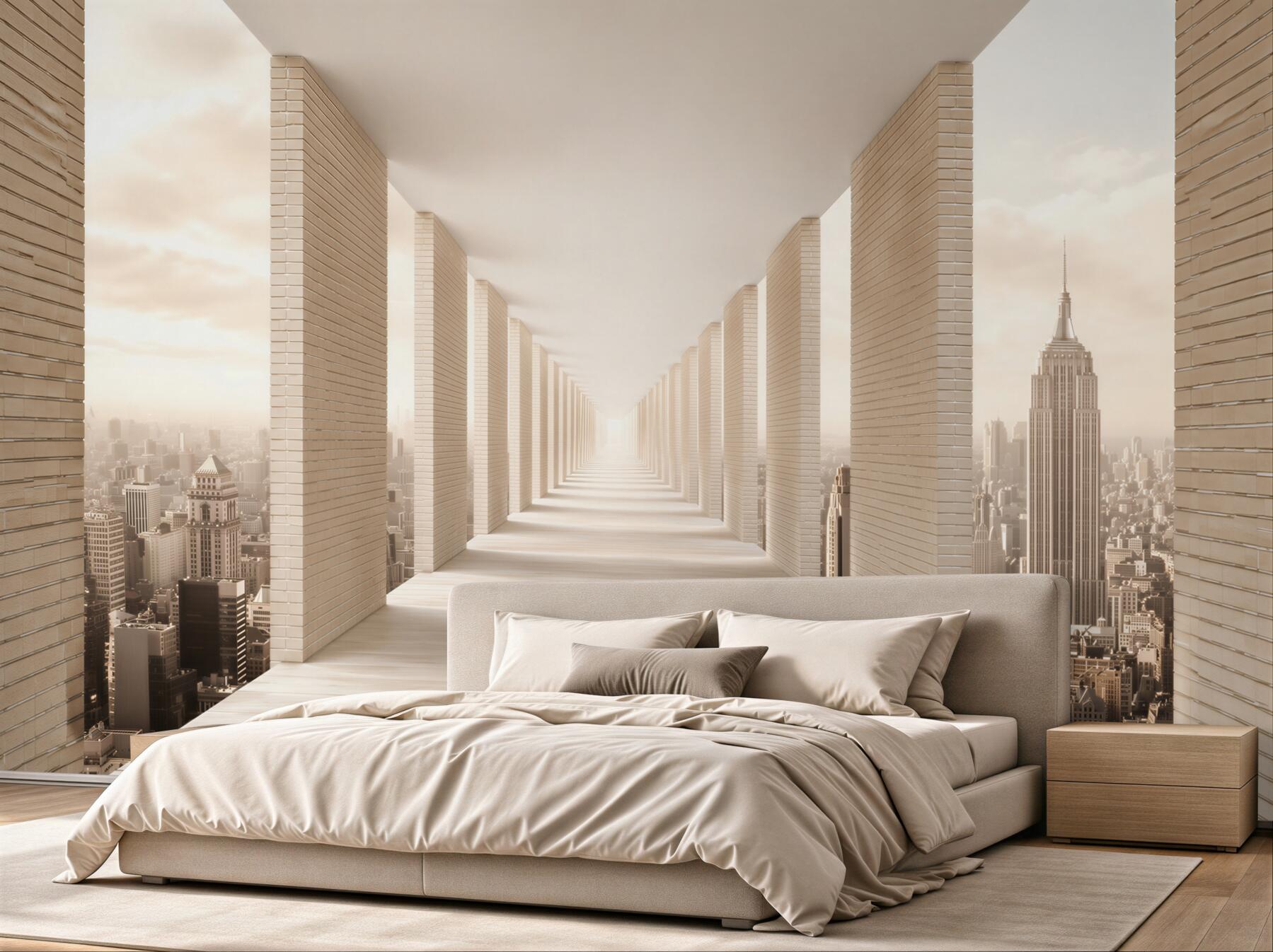 Papier peint tunnel au-dessus de New York