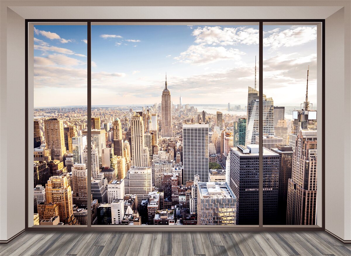 Papier peint fenêtre panoramique avec vue sur New York