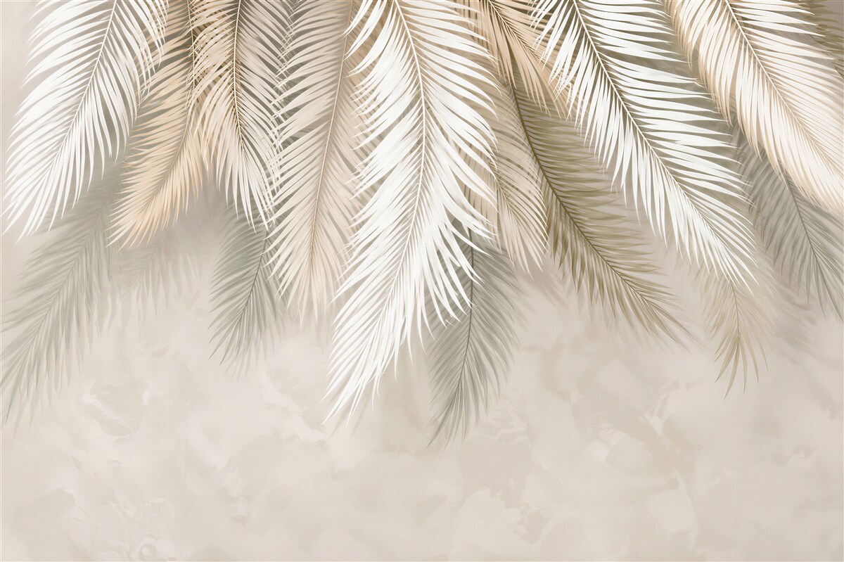 Papier peint énormes plumes blanches