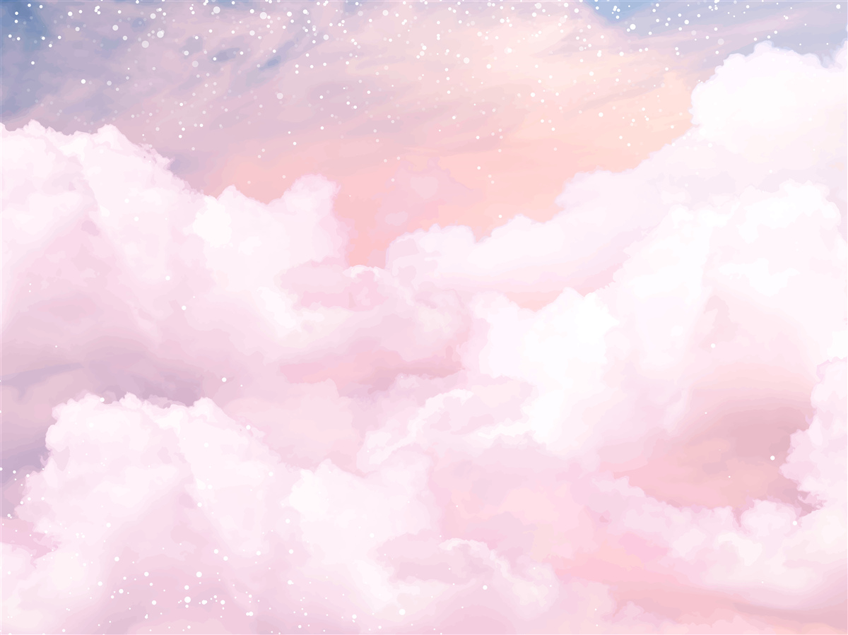 Papier peint nuages roses délicats
