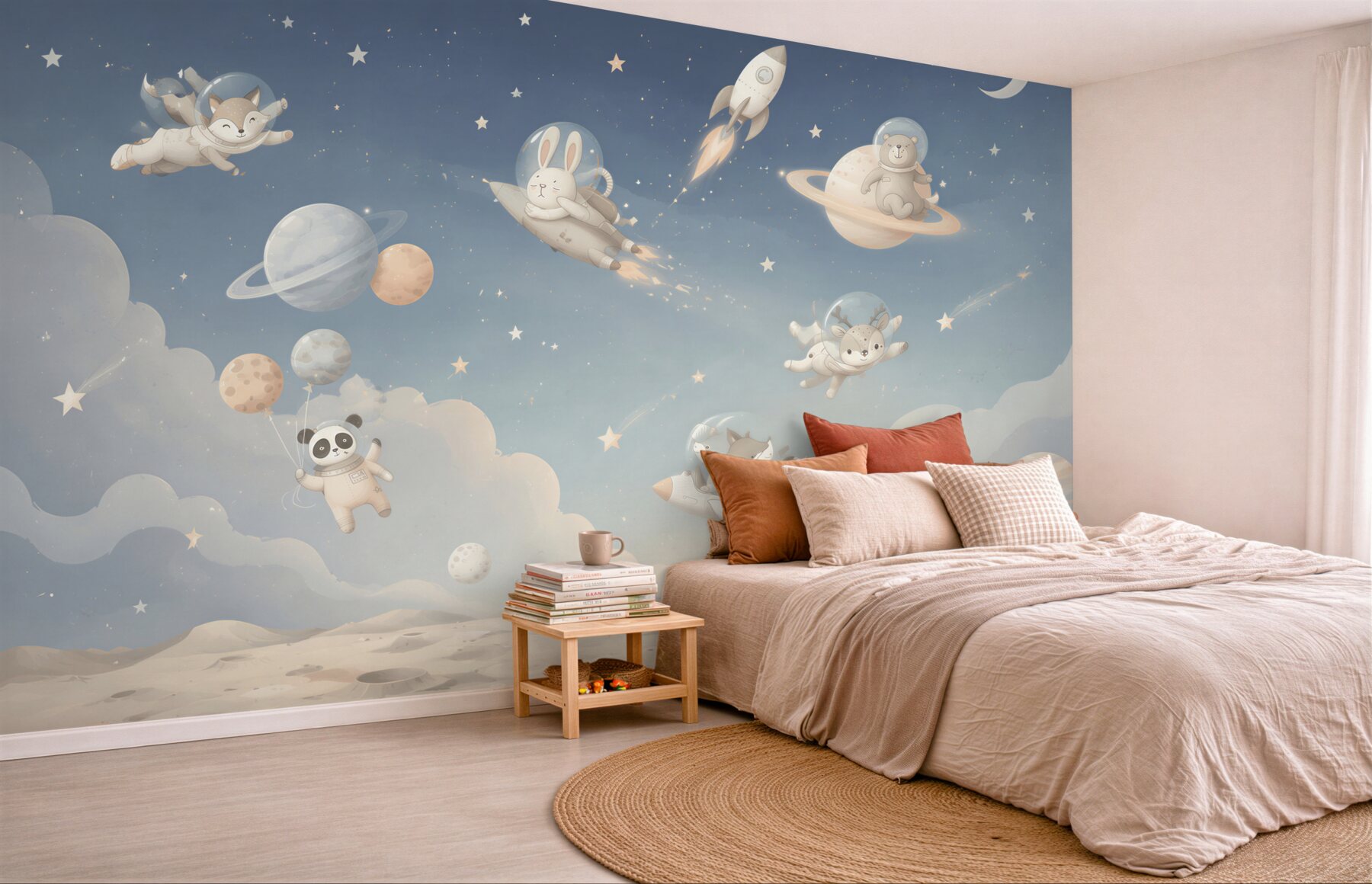 Papier peint divers animaux dans l'espace