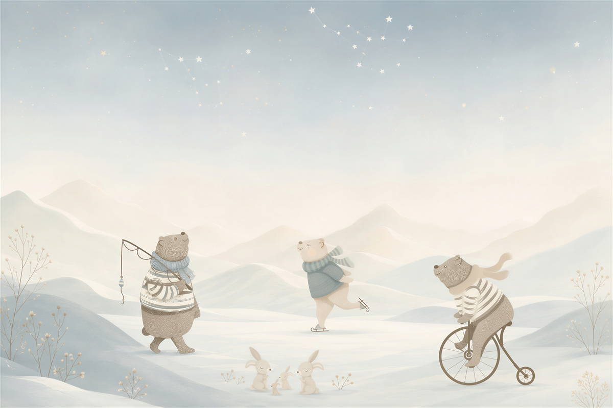 Papier peint ours en vacances