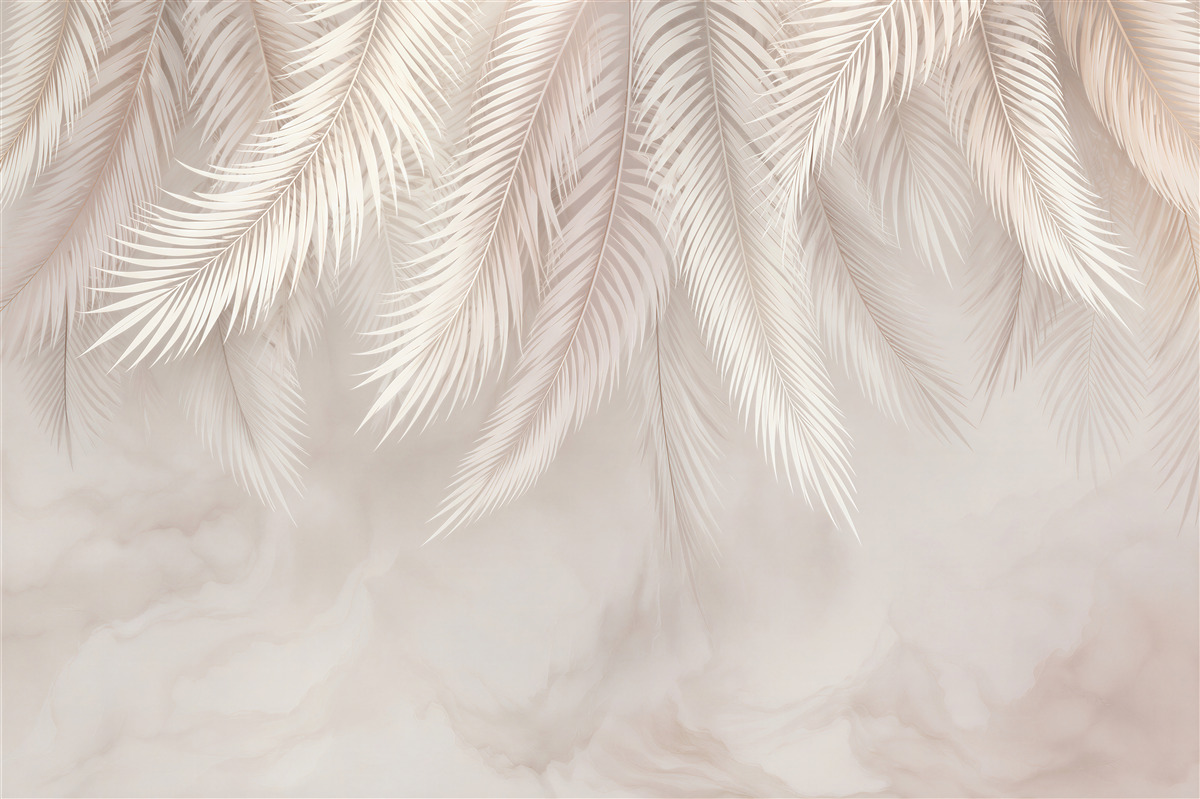 Papier peint grandes feuilles de palmier