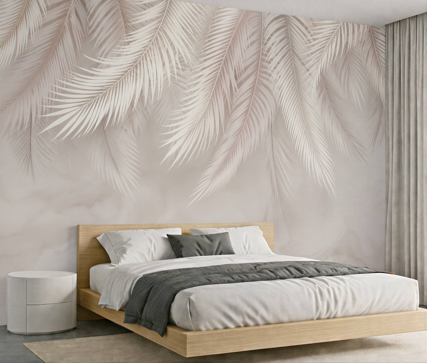 Papier peint grandes feuilles de palmier