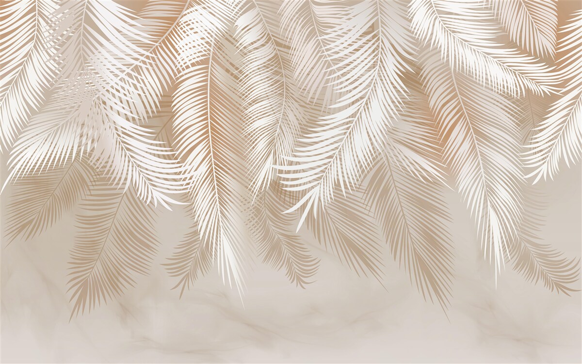 Papier peint feuilles de palmier tropicales