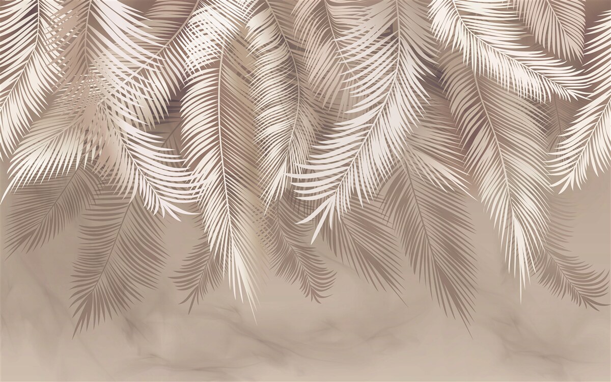 Papier peint grandes feuilles de palmier