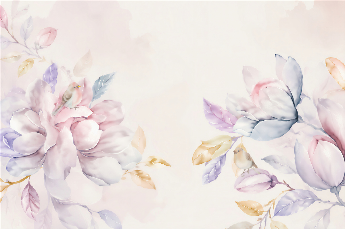 Papier peint branche de fleurs rouge vif