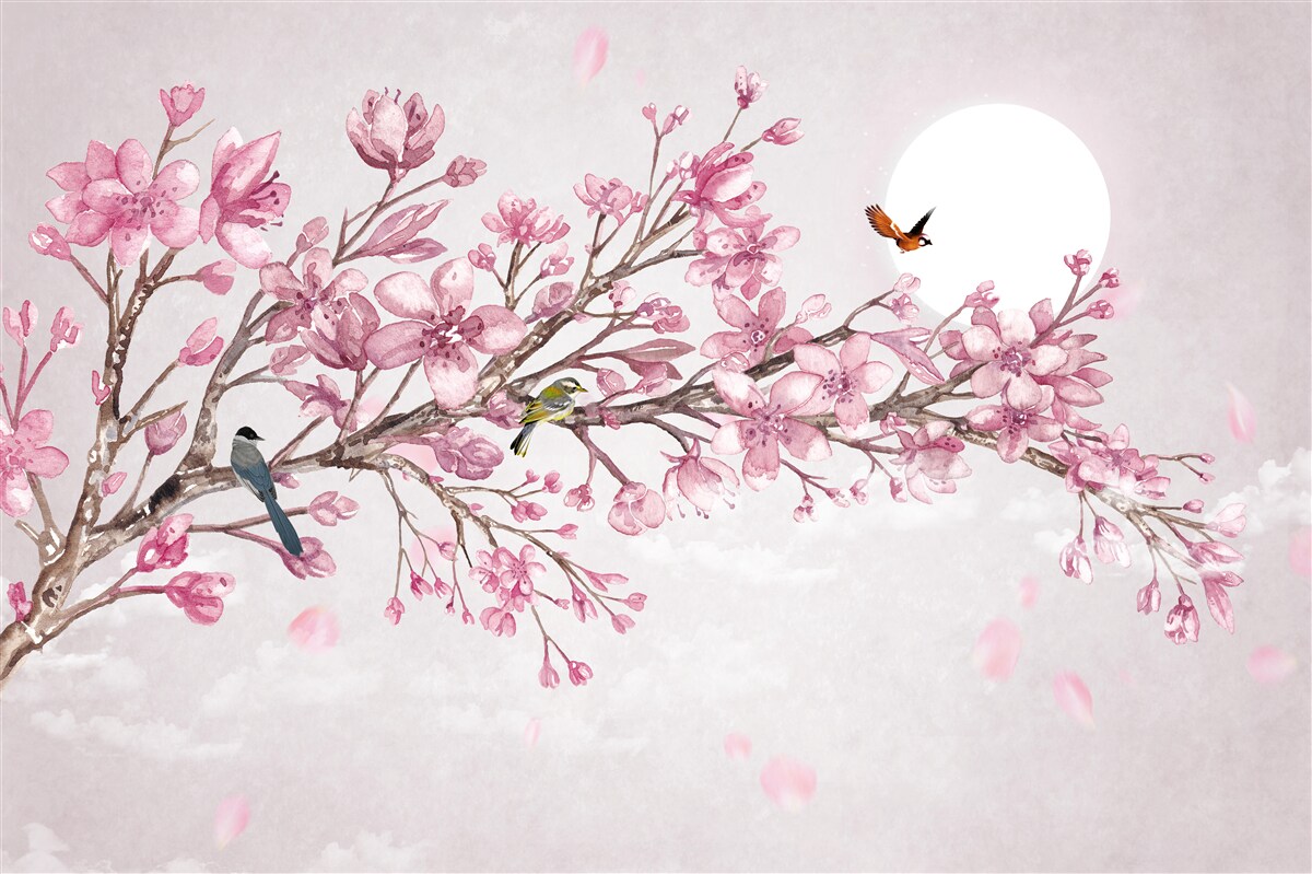 Papier peint magnifique branche de magnolia par une journée ensoleillée