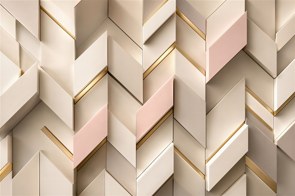 Papier peint miroir réfléchissant des zigzags