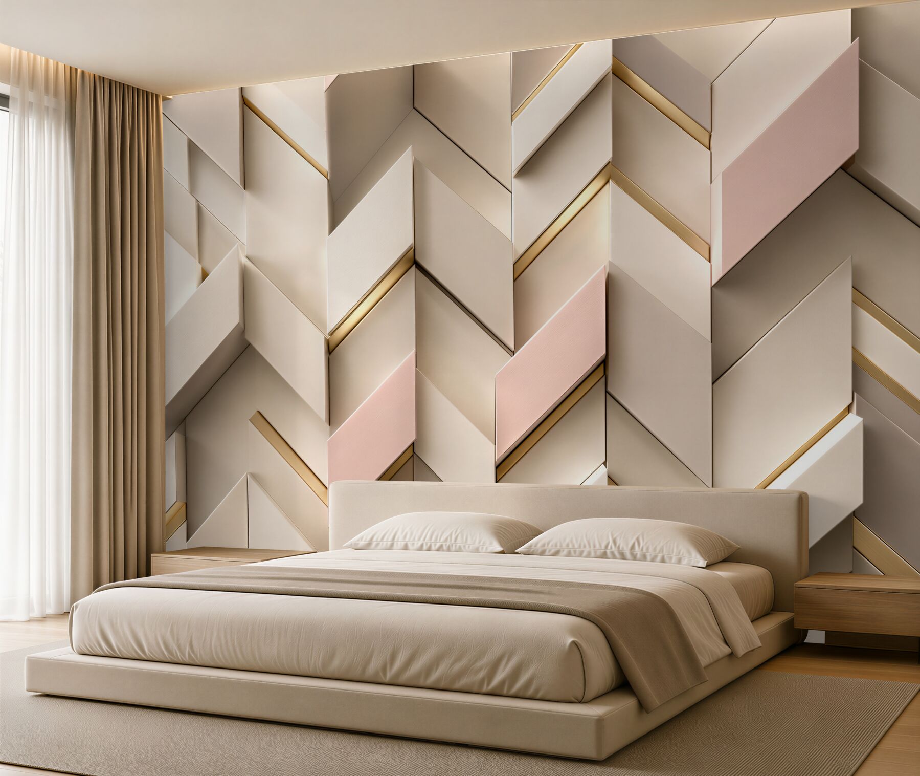 Papier peint miroir réfléchissant des zigzags