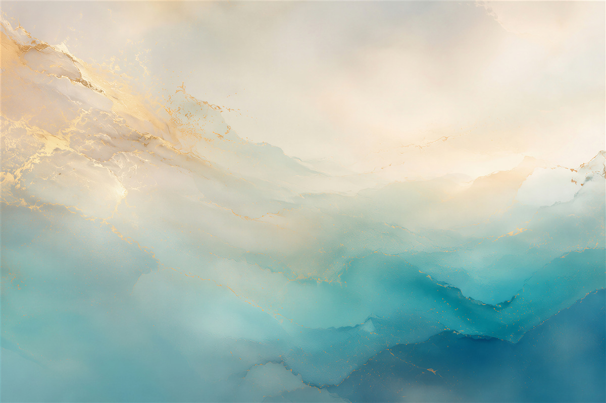 Papier peint vagues turquoises en furie