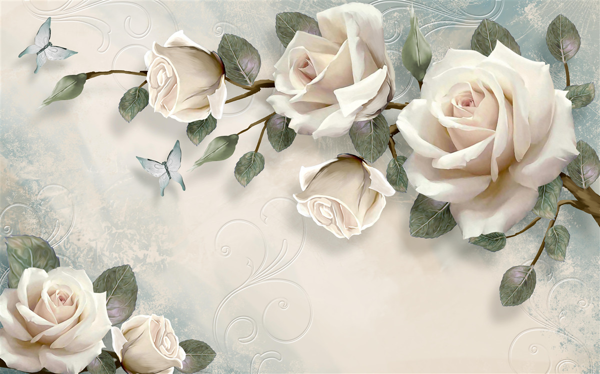 Papier peint Grandes Roses