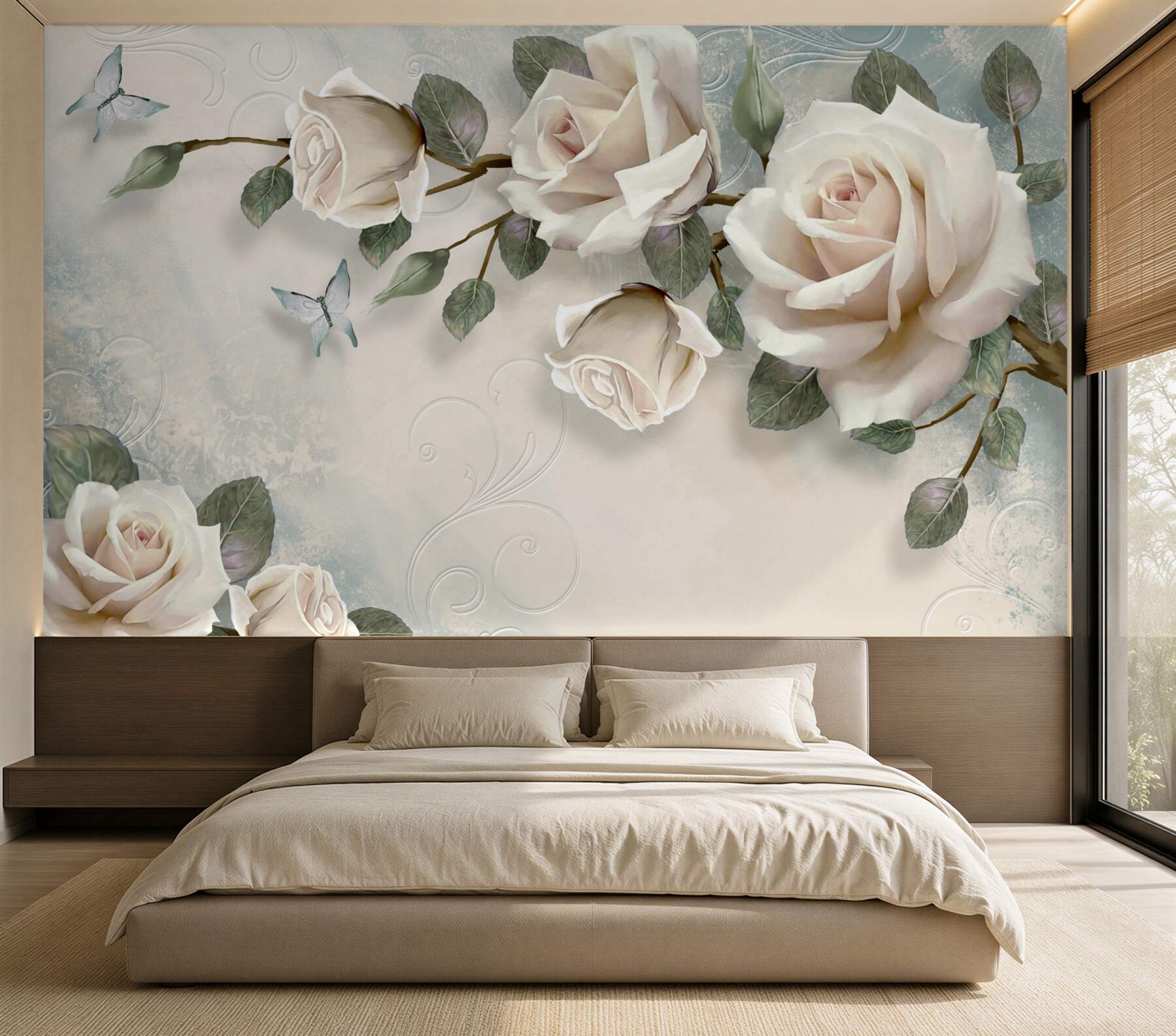 Papier peint Grandes Roses