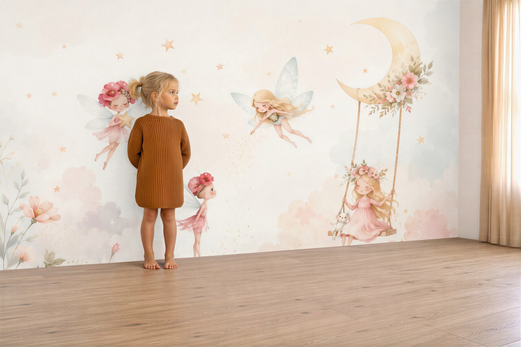 Papier peint Fées florales