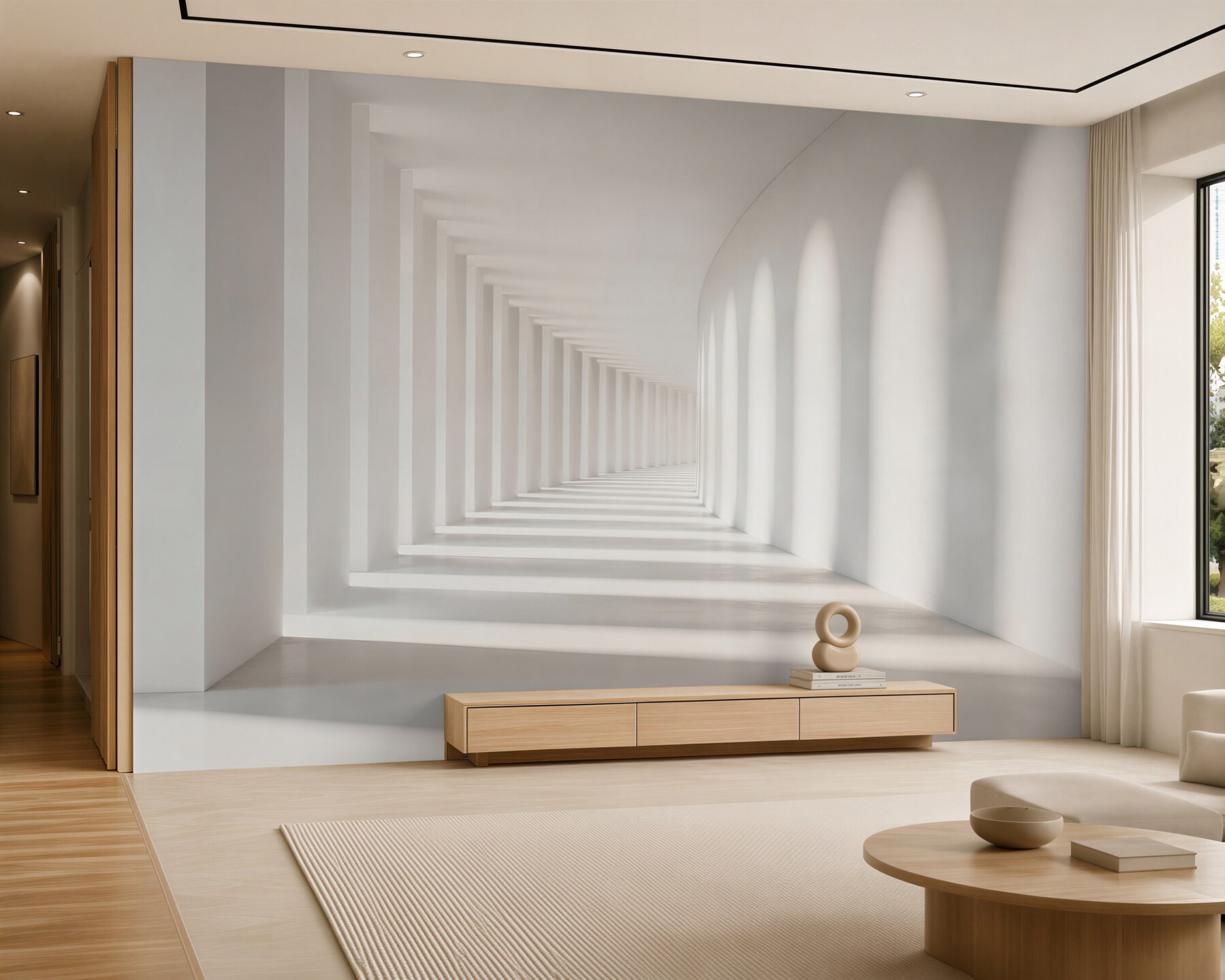 Papier peint Tunnel blanc