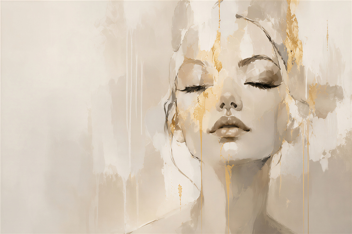 Papier peint fille aquarelle