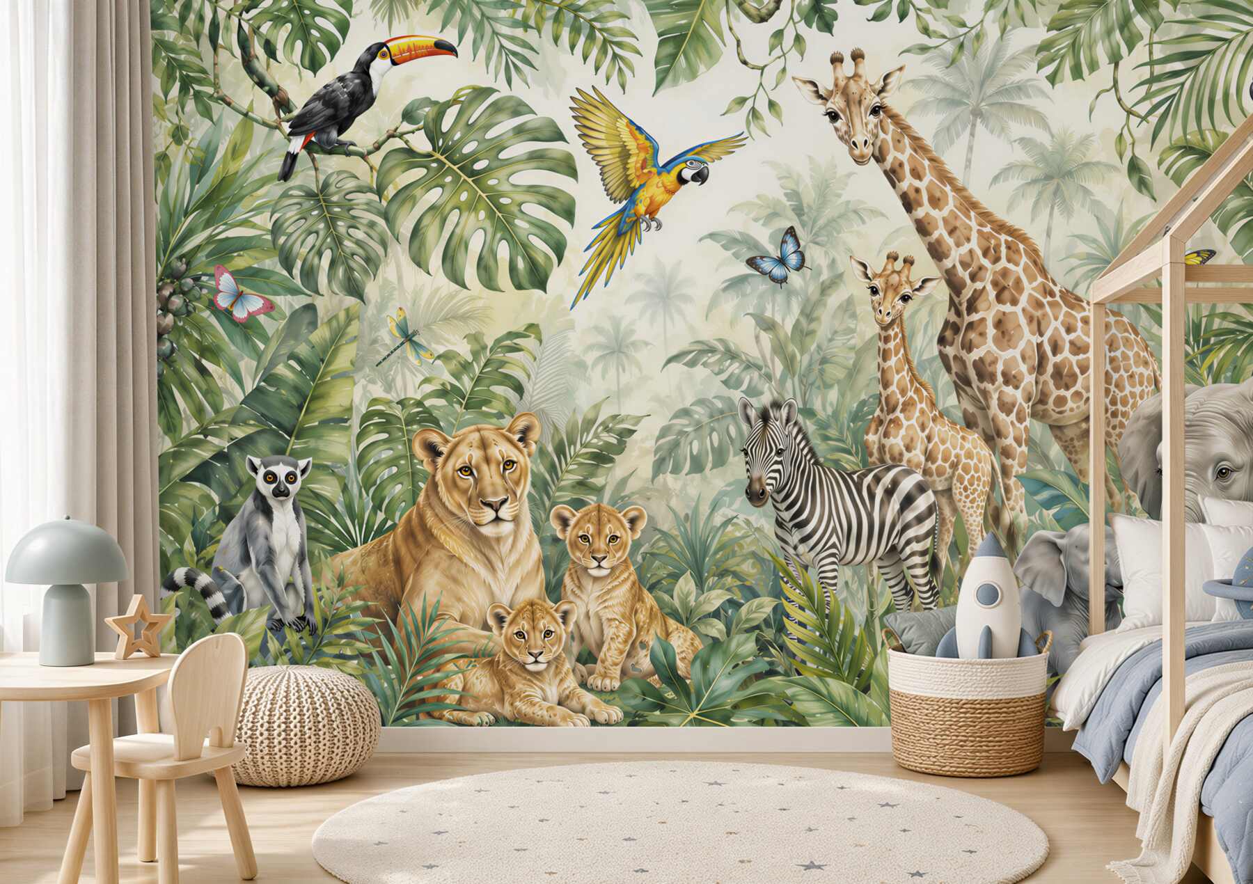 Papier peint animaux dans la jungle