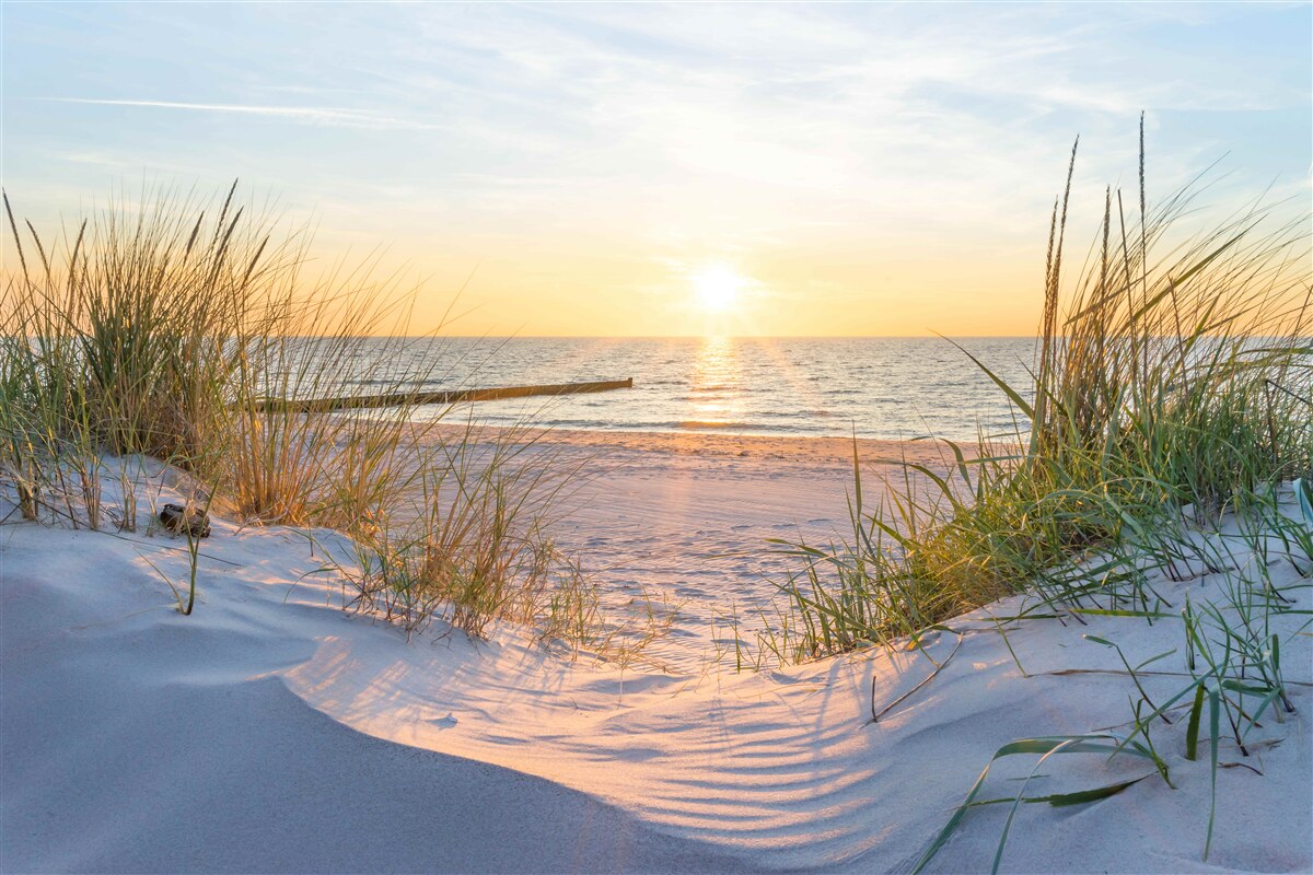Papier peint coucher de soleil sur la plage
