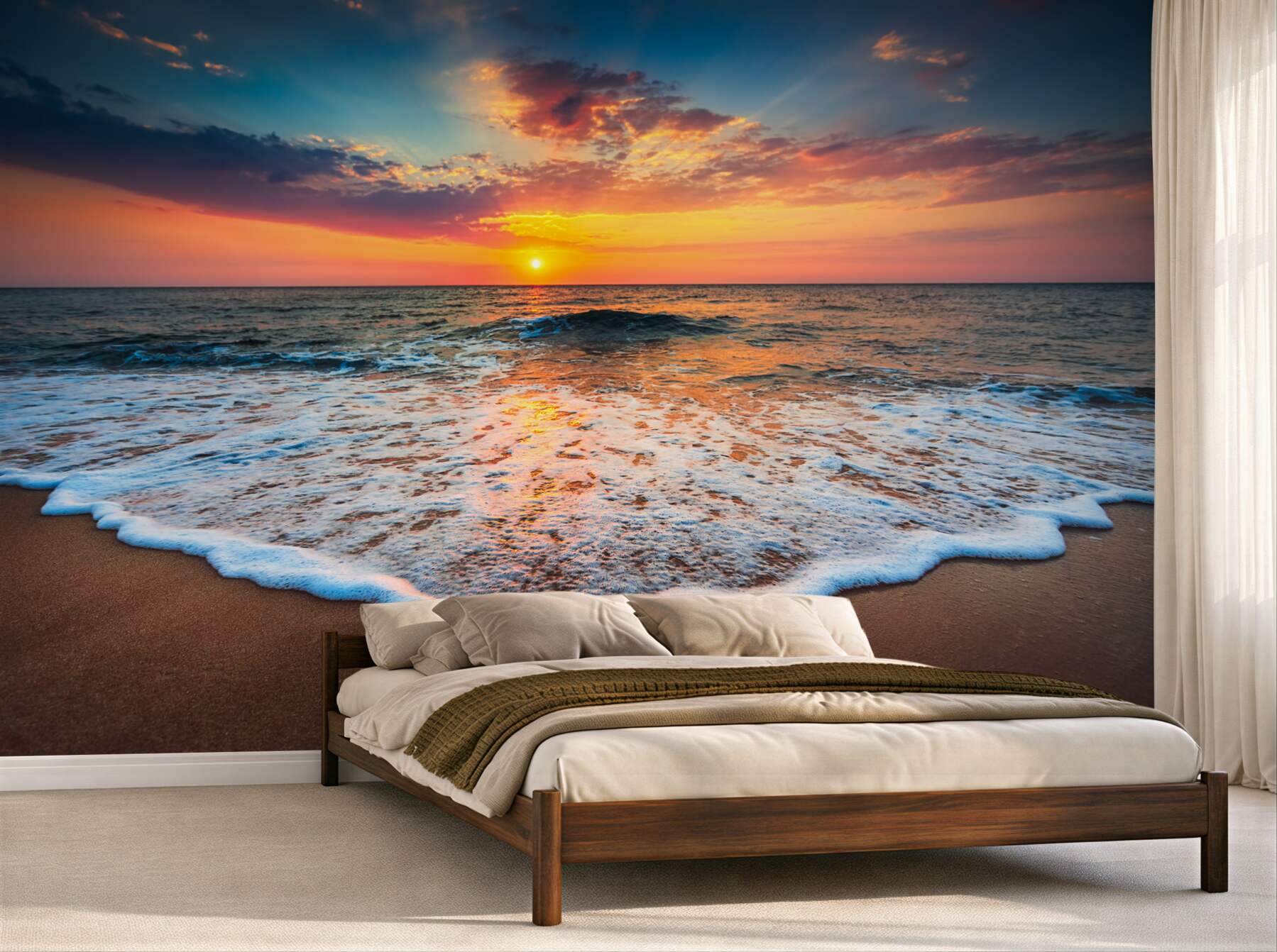 Papier peint mer coucher de soleil