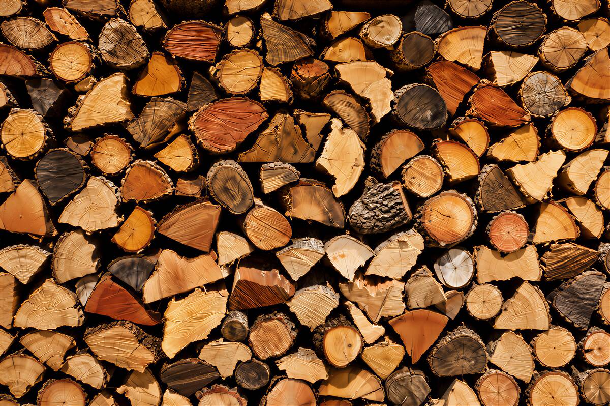 Papier peint journaux bois de chauffage