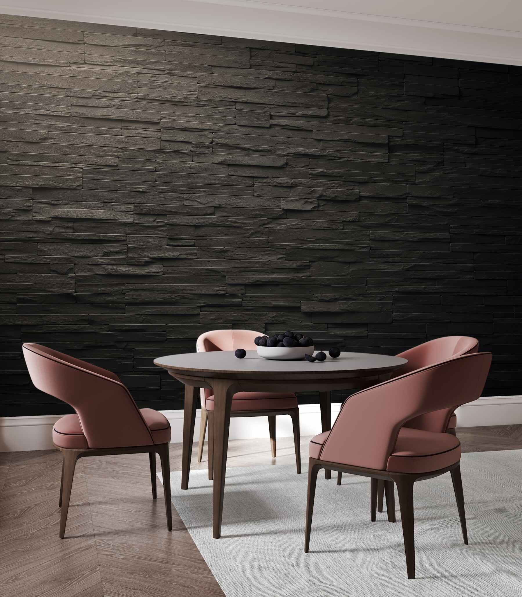 Papier peint murs sombres en briques