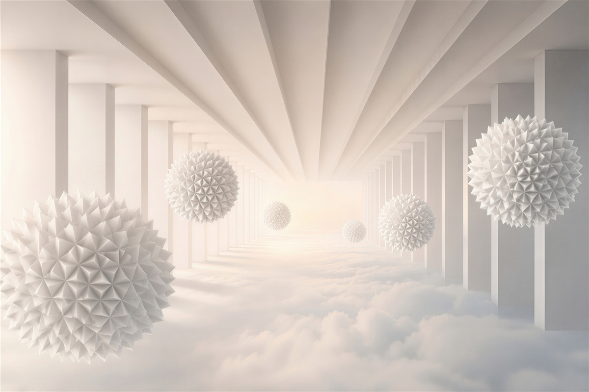 Papier peint boules au-dessus des nuages