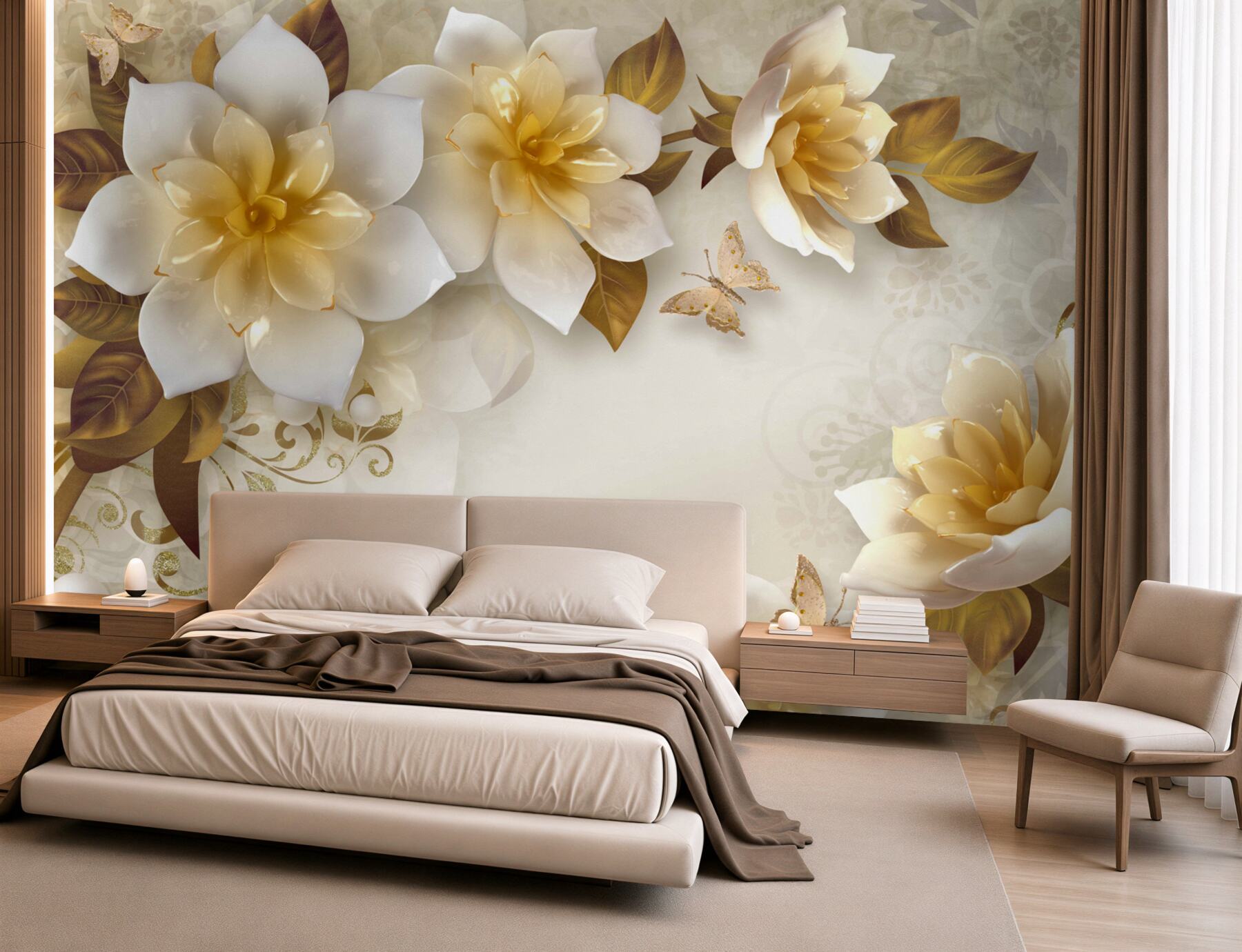 Papier peint FLEURS EN PORCELAINE