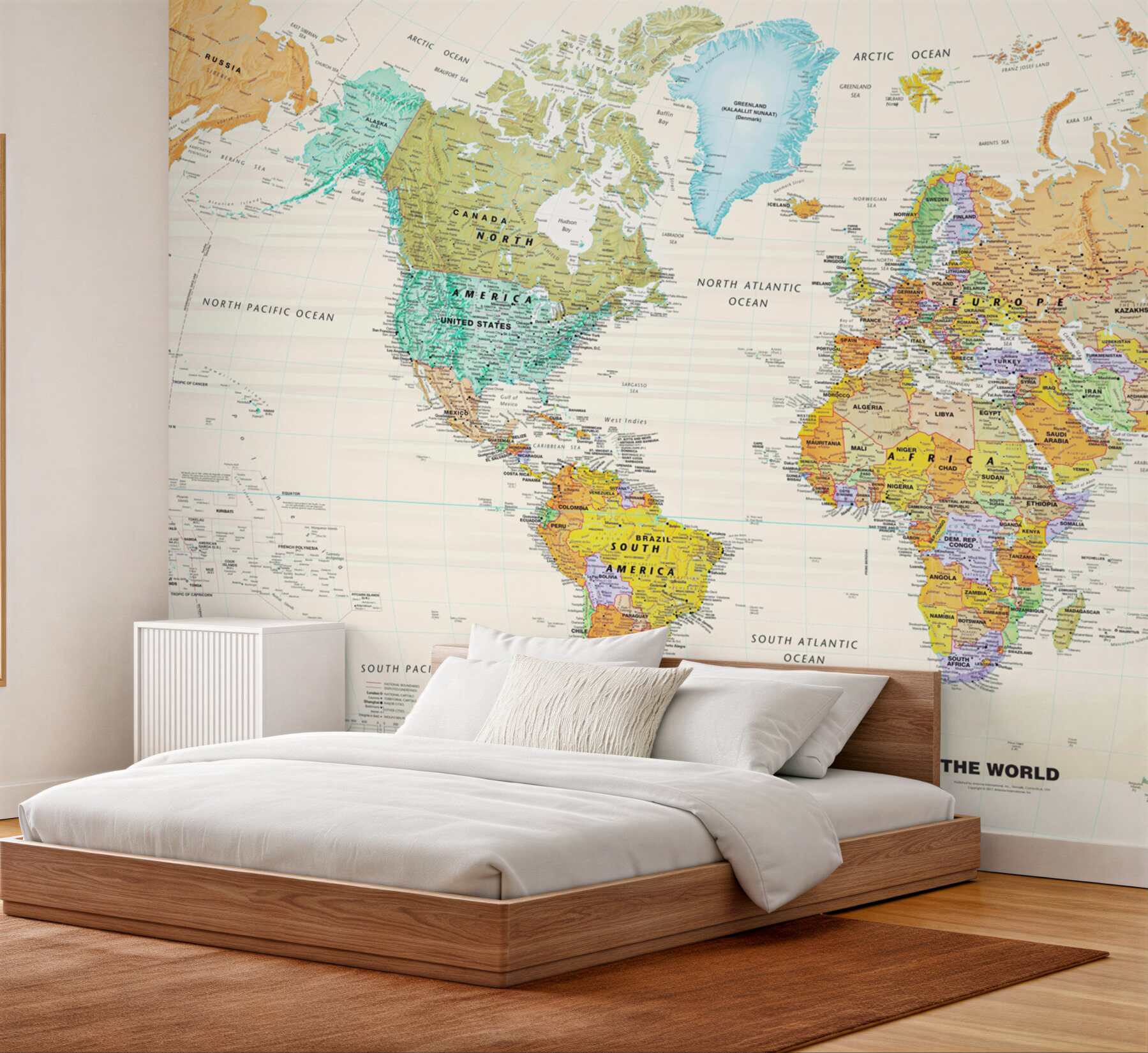 Papier peint Carte du monde sur fond clair