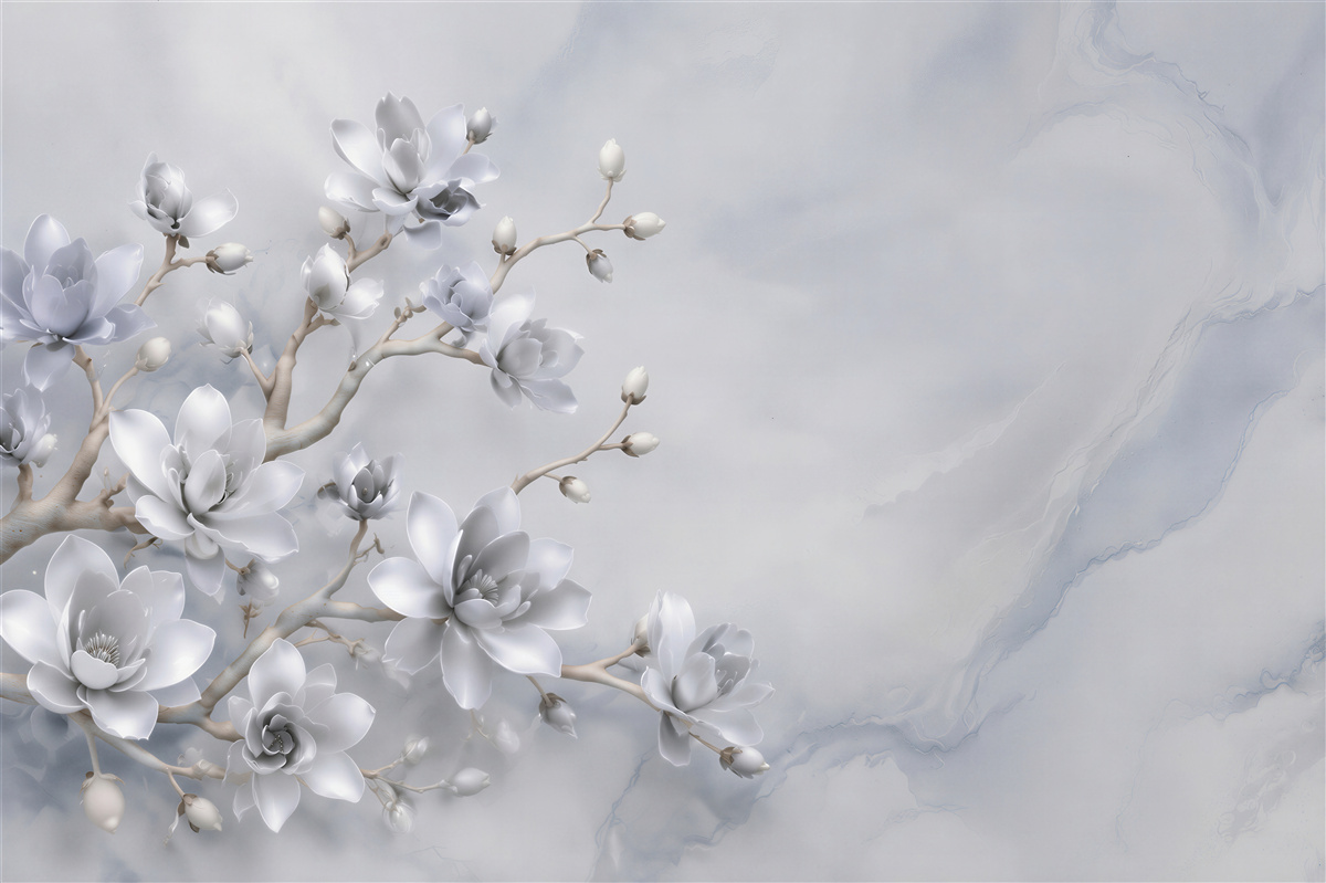 Papier peint fleurs sur une branche