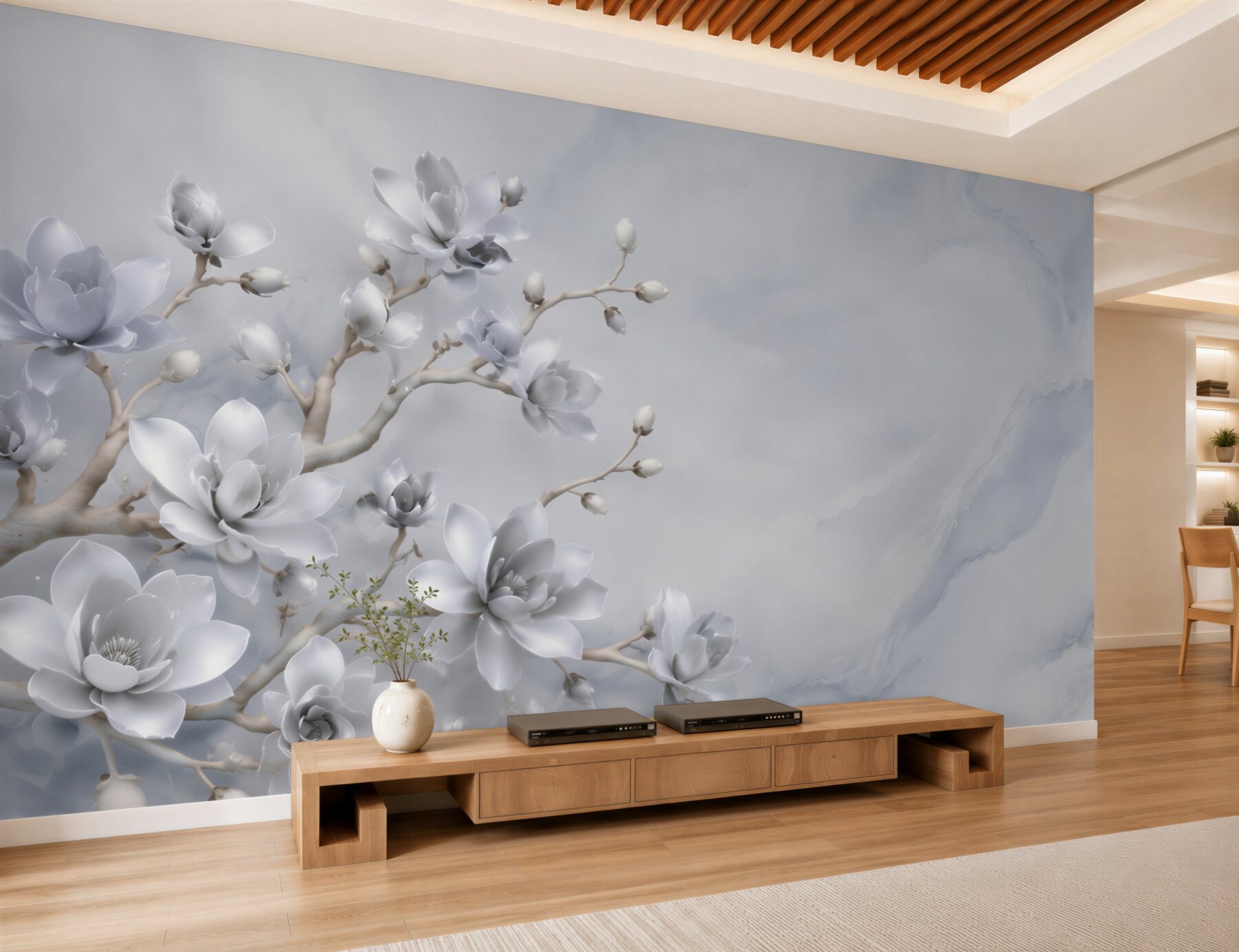 Papier peint fleurs sur une branche
