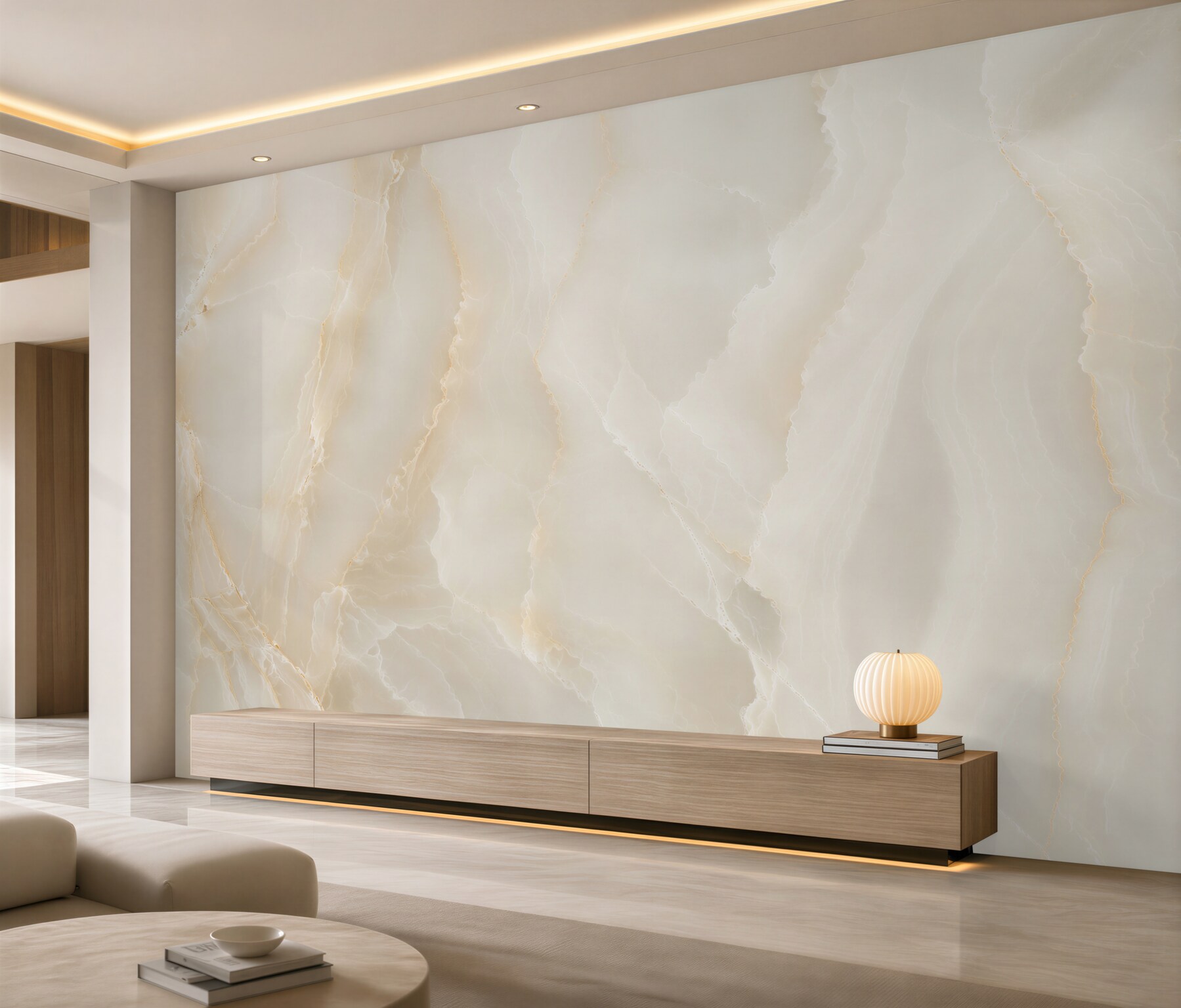 Papier peint mur en marbre beige