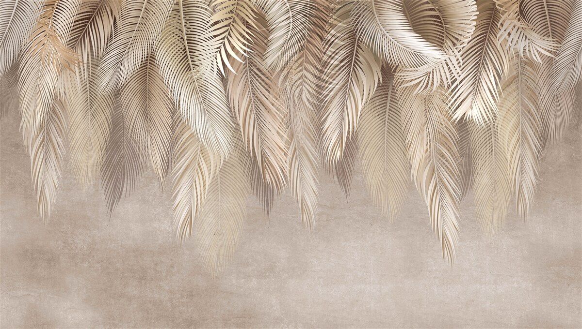 Papier peint plume rose et tapisserie