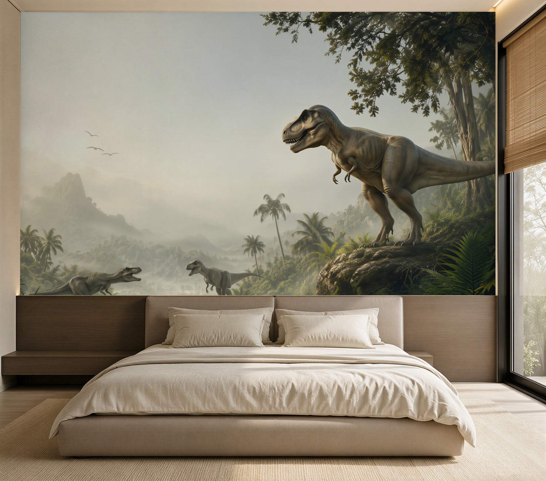 Papier peint Dinosaure, extinction et vélociraptor