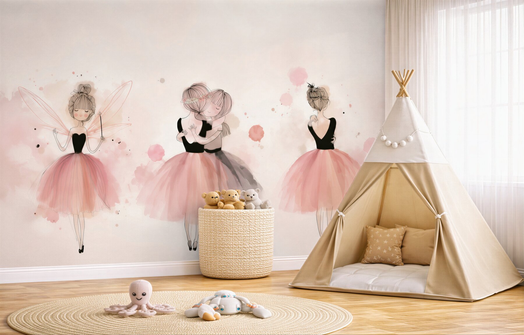 Papier peint Rose, vêtements et robe