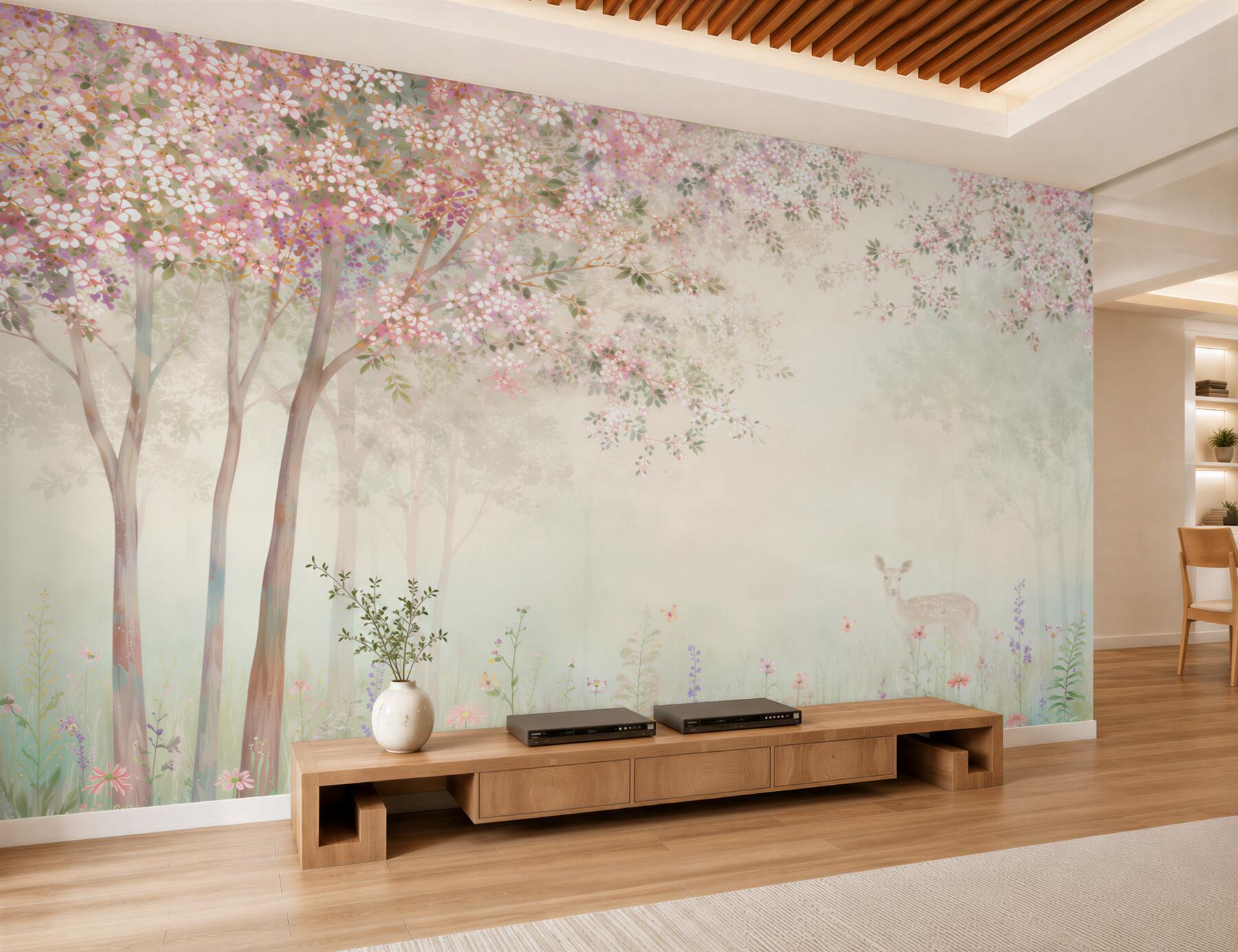Papier peint Arbre et salle