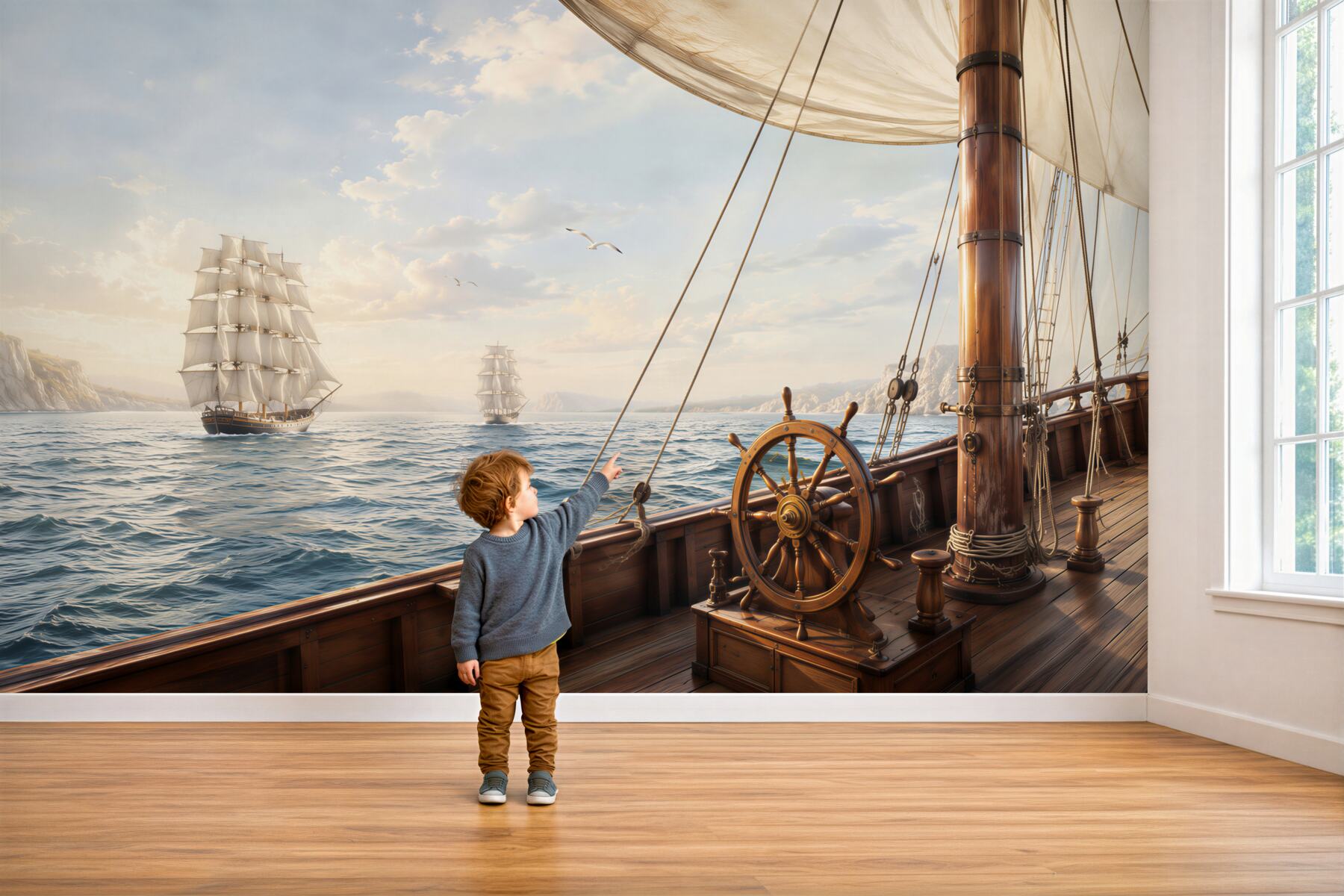 Papier peint Véhicule, bateau et scooter des mers