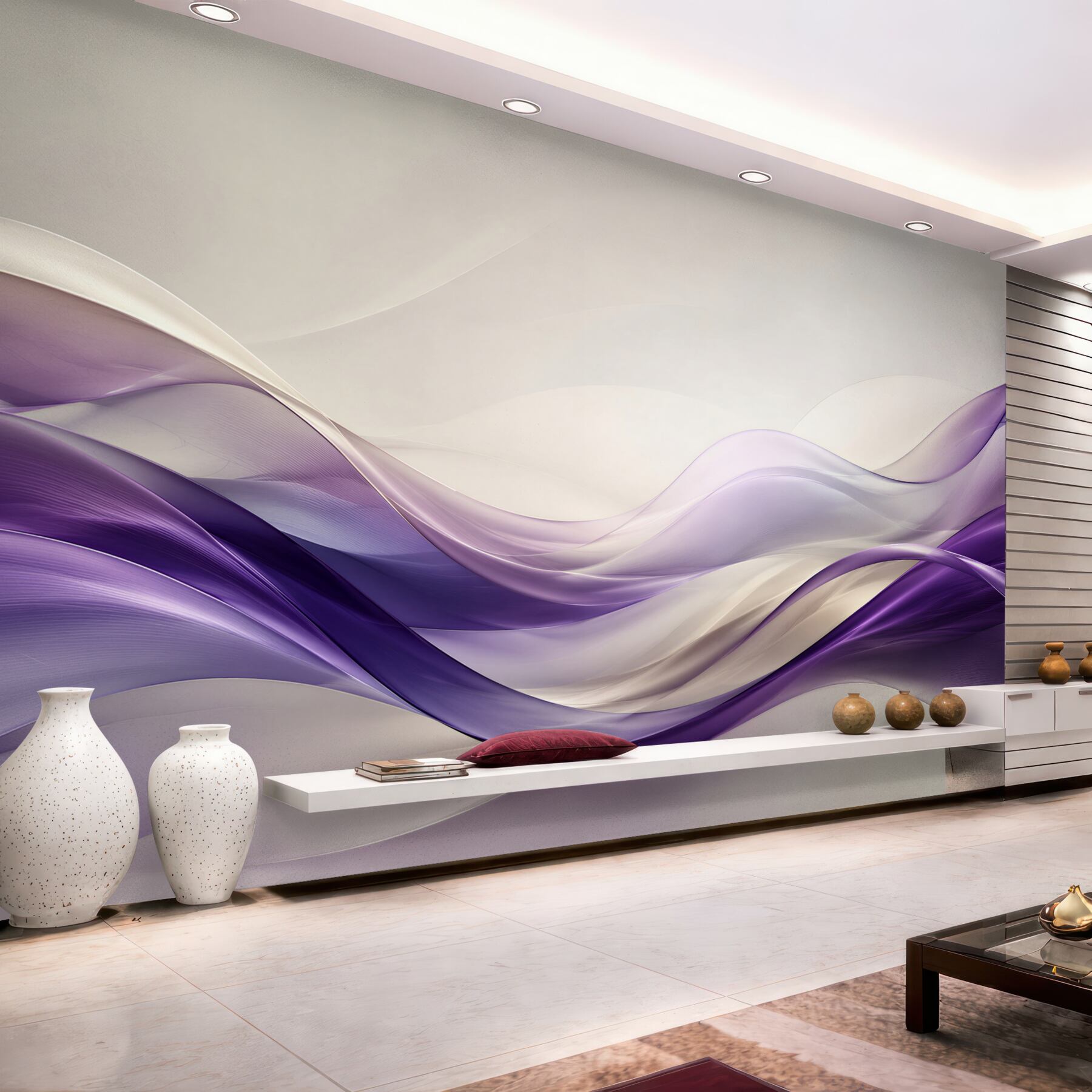 Papier peint abstraction violette