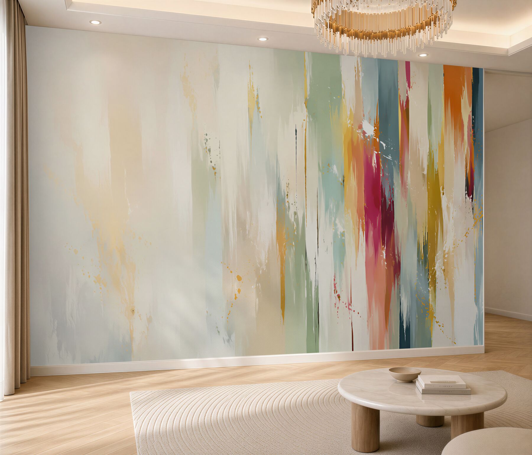 Papier peint couleurs verticales claires