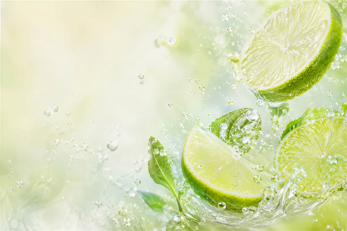 Papier peint tranches de citron et de lime dans l'eau