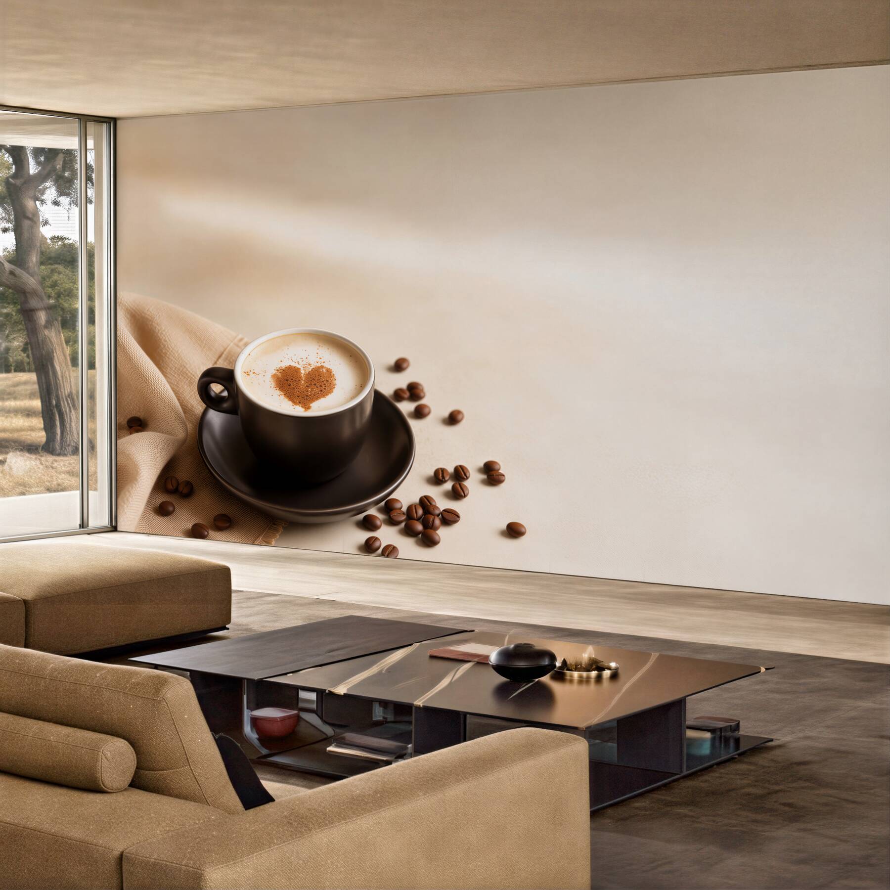 Papier peint tasse de café avec amour