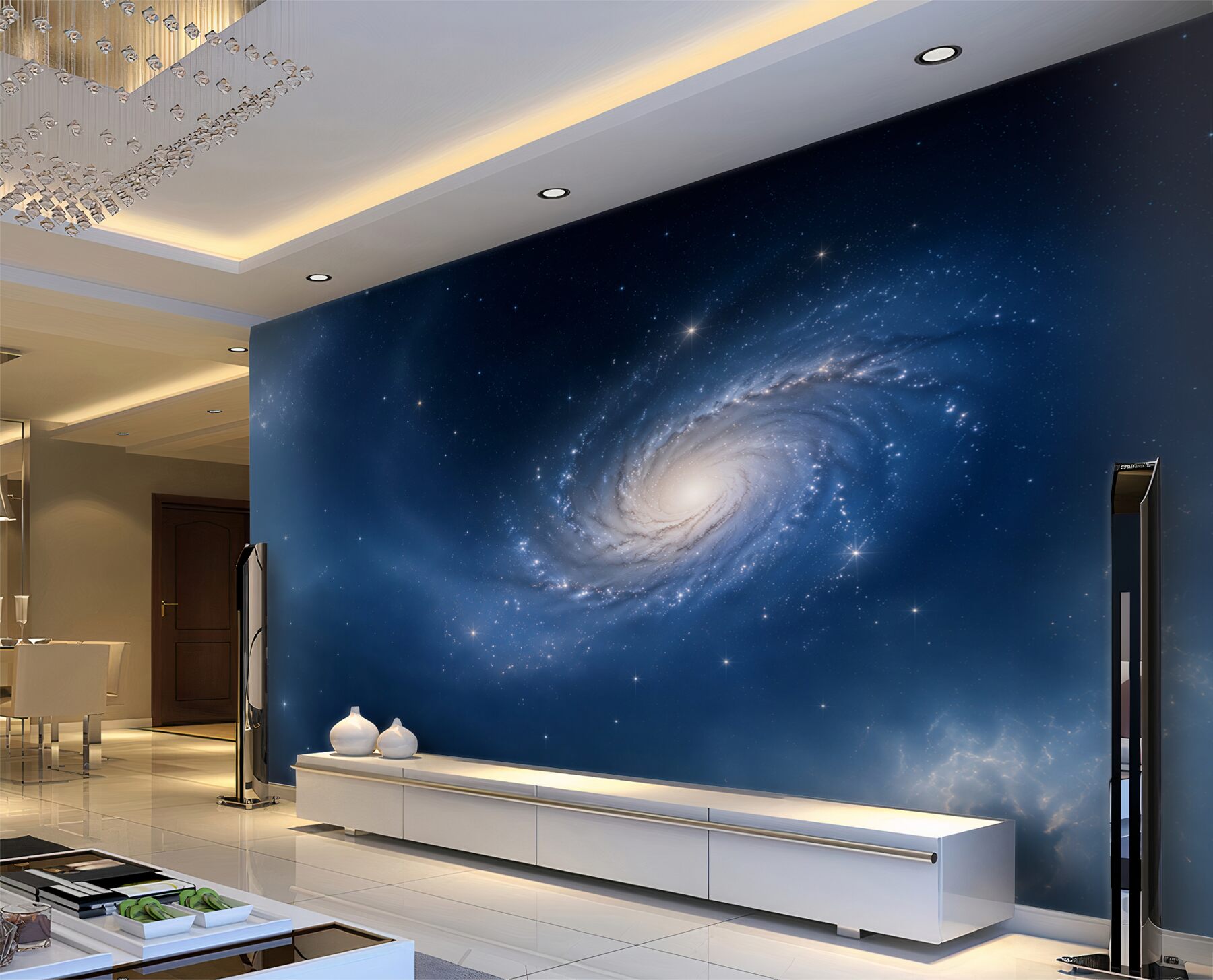 Papier peint galaxie avec des centaines d'étoiles