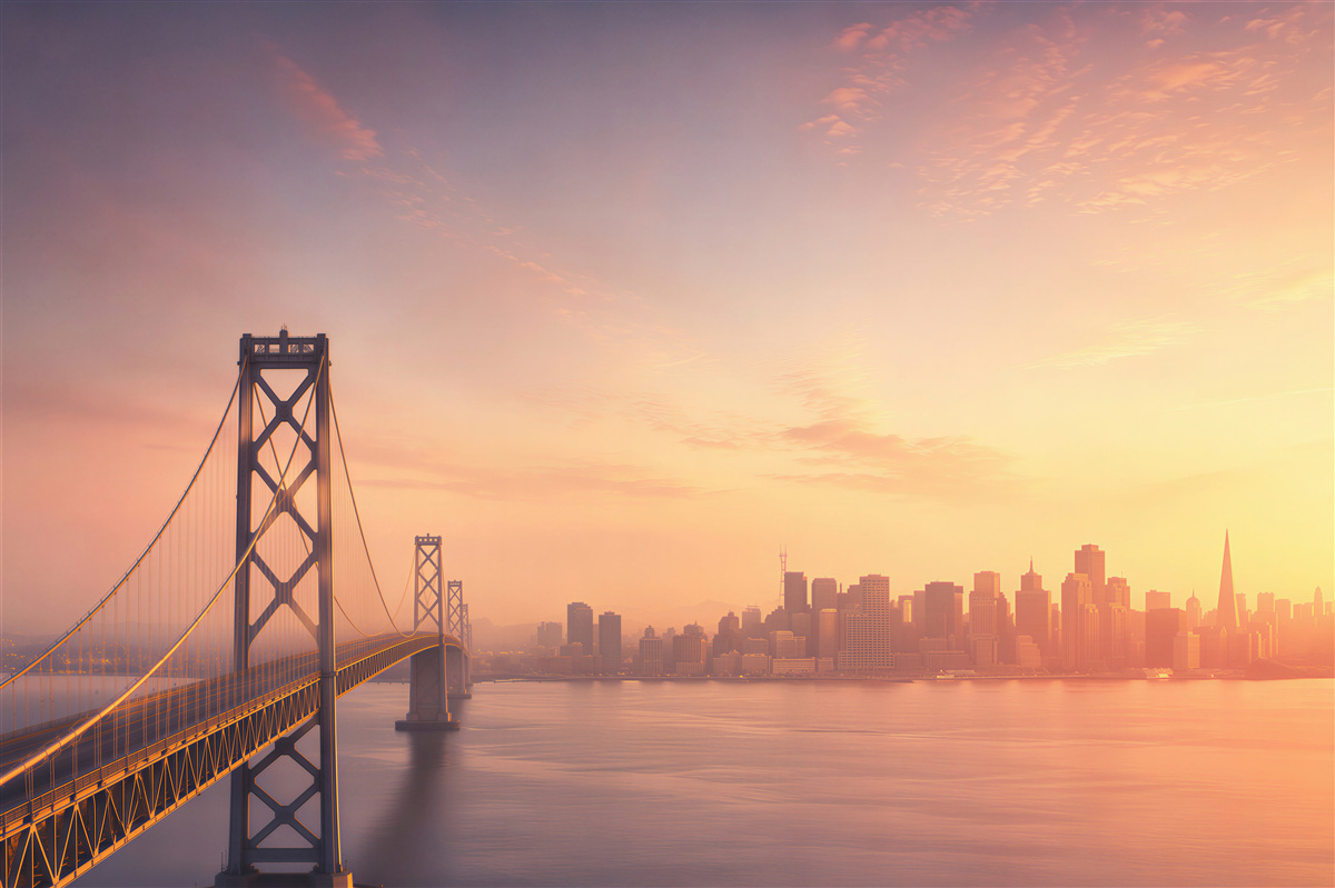 Papier peint San Francisco sous les lumières