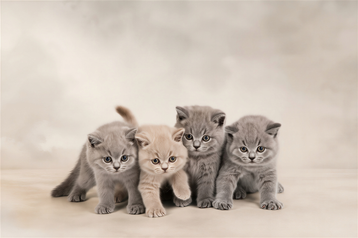 Papier peint quatre adorables chatons
