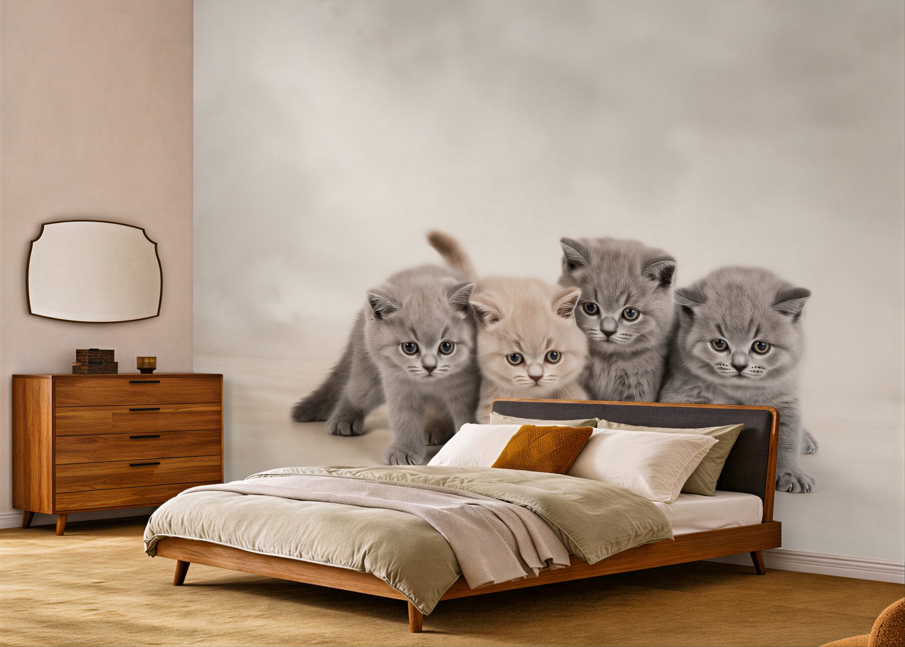 Papier peint quatre adorables chatons