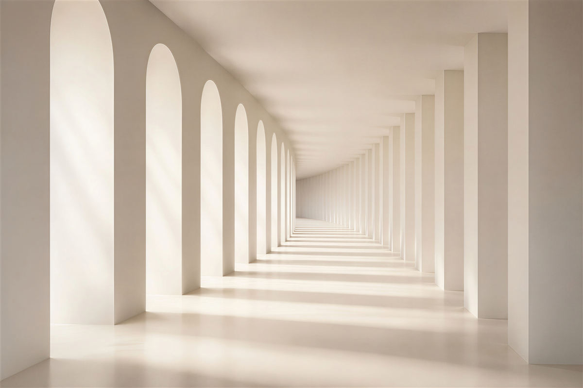 Papier peint tunnel de lumière qui recule