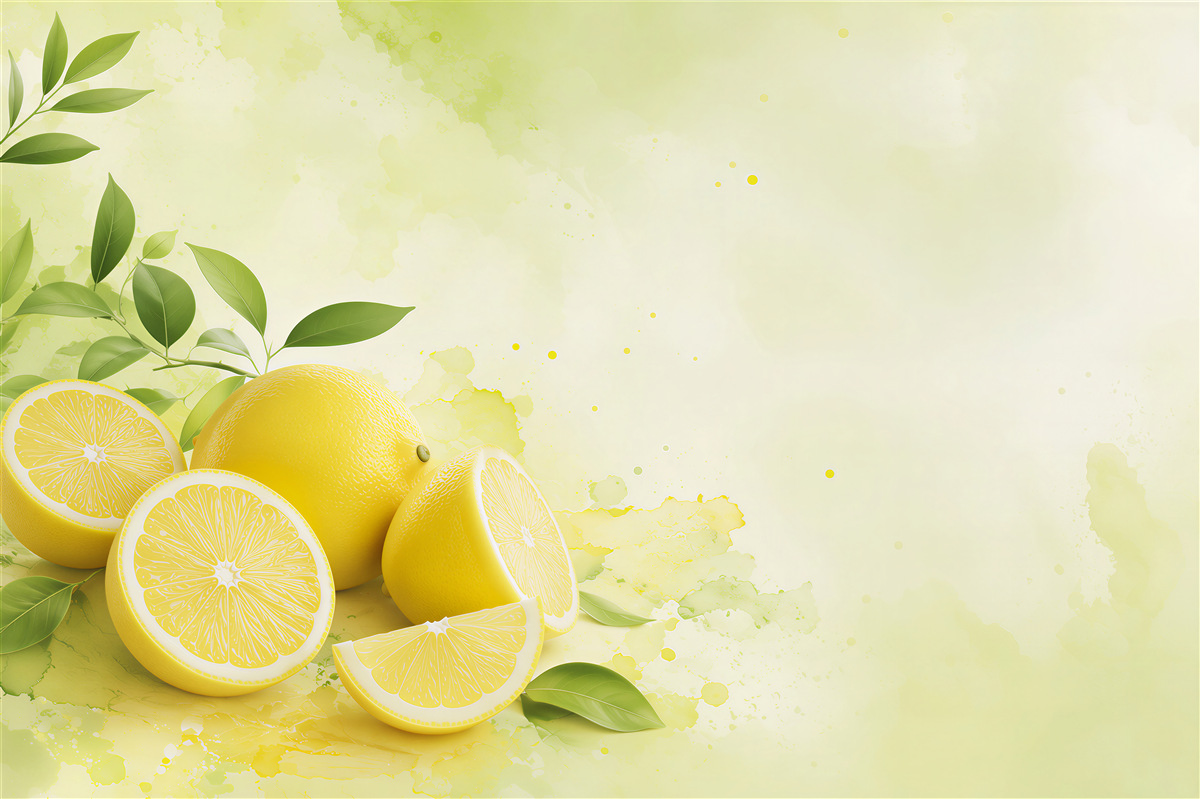 Papier peint citrons jaune clair