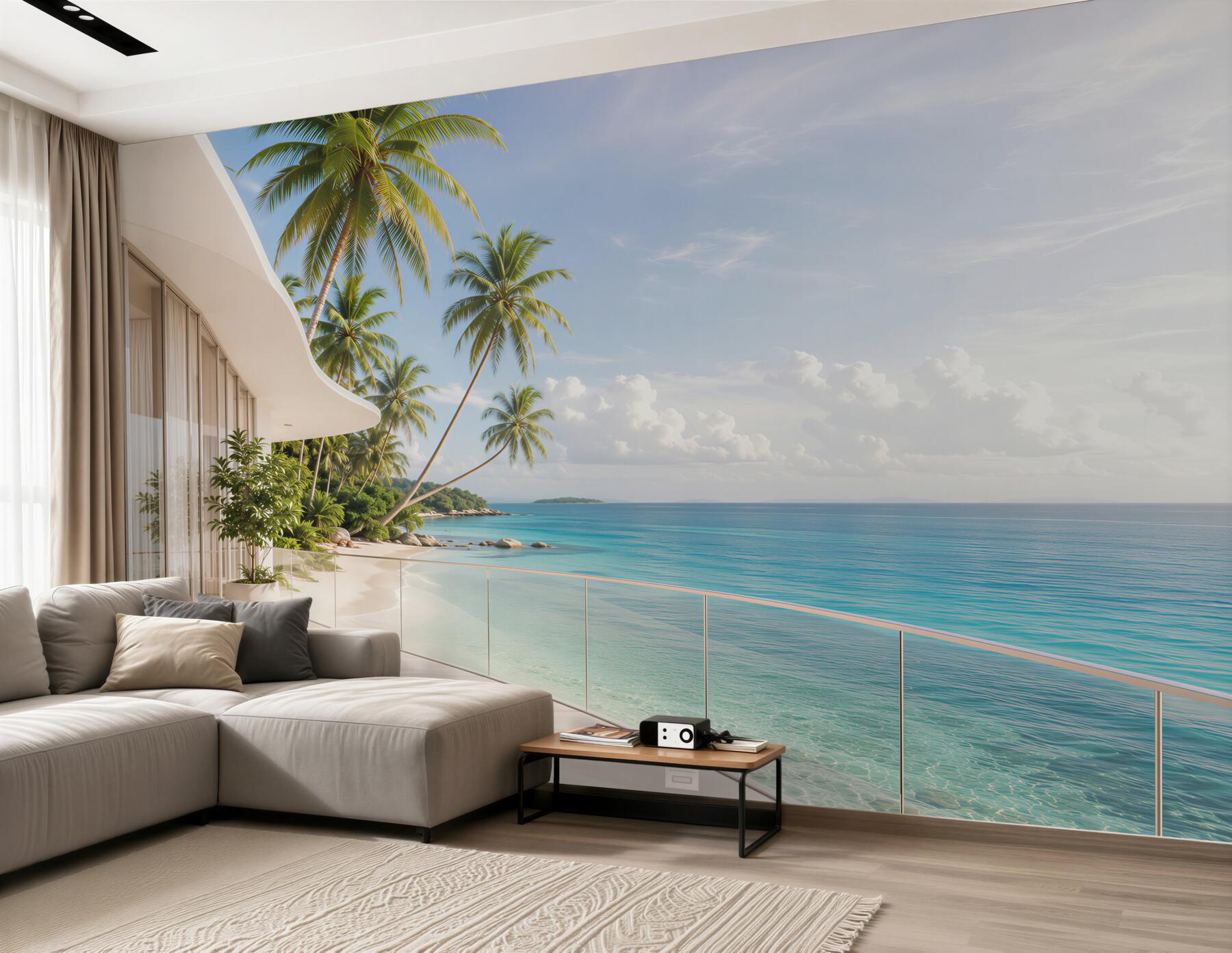 Papier peint villa au bord de la mer
